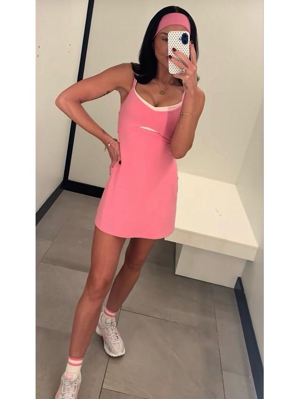 lululemon athletica Pink Spaghetti-Strap Mini Dress with Cutout